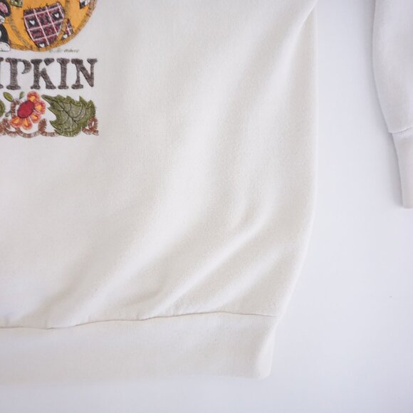 Vintage Delta Country Pumpkin Sweatshirt White 90s Fall Grandmacore Cabincore XL - Picture 5 of 11